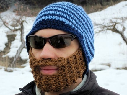 Bearded Knit Beanie Hat - The Awesomer