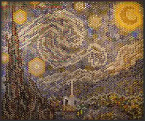 Bottle Cap Starry Night