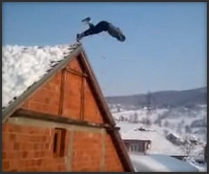Roof Dive into Snow