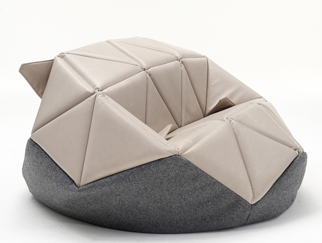 Antoinnete Bader Updates The Bean Bag By Adding Triangular Leather