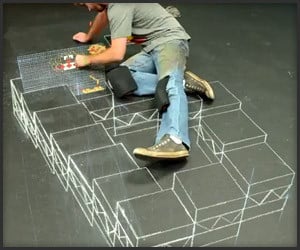 Donkey Kong/Escher 3D Chalk Art