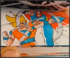 Goku vs. Superman Flipbook Battle