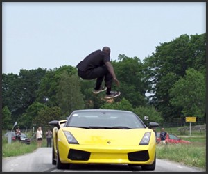 Man Jumps over Speeding Car