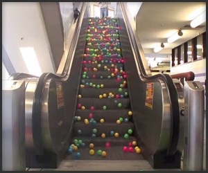 Plastic Balls on an Escalator