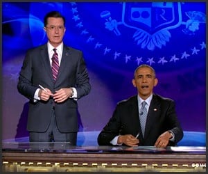 Obama Hijacks Colbert Report