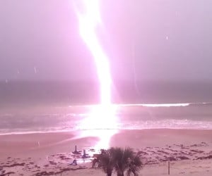 Beach Lightning in Slow-Motion