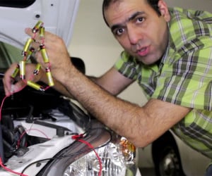 Jump-starting a Car with AA Batteries