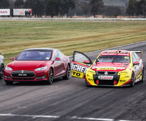 Model S vs. V8 Supercar Drag Race