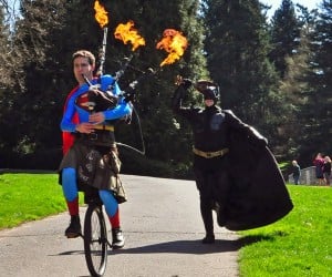 Ukulele Batman v Bagpipe Superman