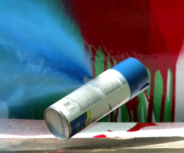 Exploding Spray Paint In SlowMo