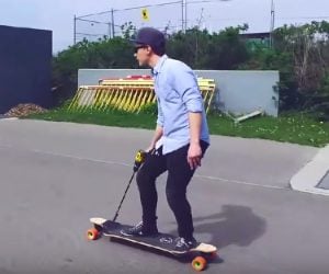 Drill-powered Skateboard
