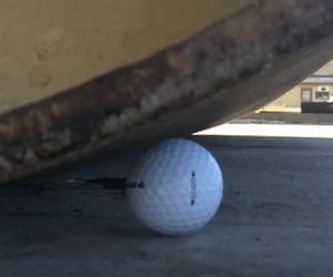 Steamroller vs. Golf Balls