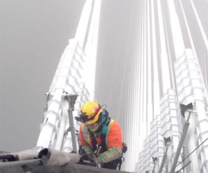 Clearing Snow from Bridge Cables