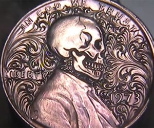 Skull and Scrolls Lincoln Cent