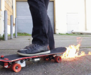 DIY Flamethrower Skateboard
