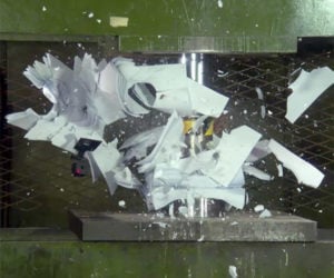 Hydraulic Press: Exploding Paper