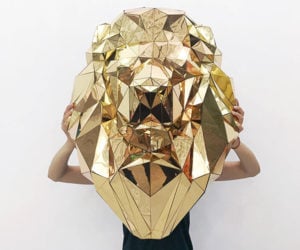 Low Poly Gold Lion