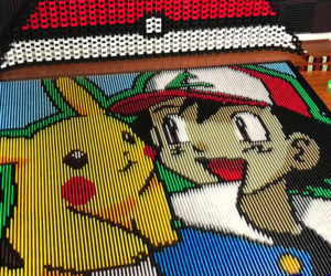 Ash and Pikachu in Dominoes