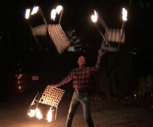 Juggling Flaming Lawn Chairs