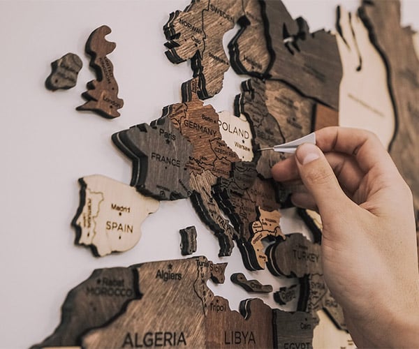 Wooden World Wall Map