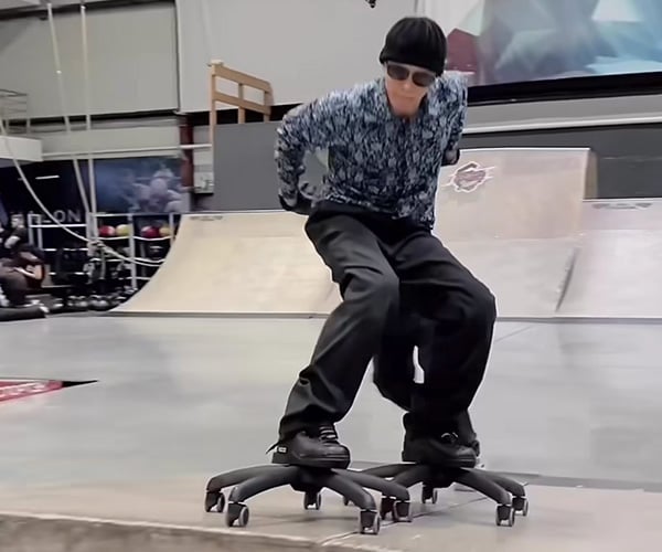 Skating on Office Chair Wheels