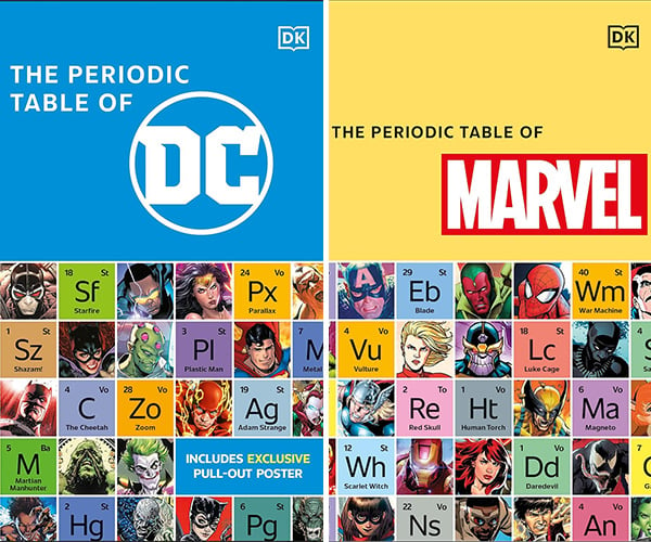 The Periodic Tables of DC + Marvel