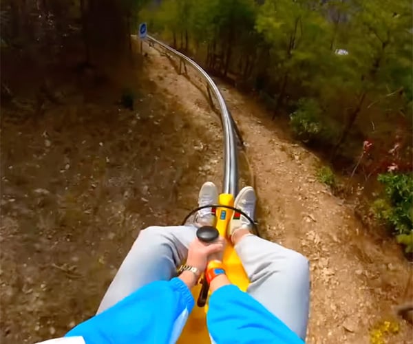 Single-Rail Mountain Roller Coaster