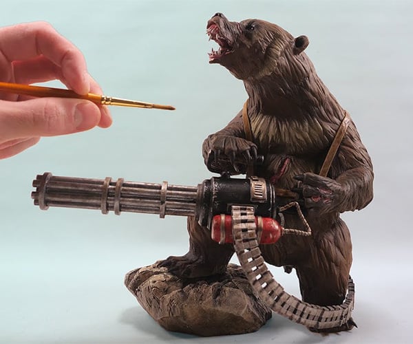 Sculpting a Bear with a Minigun