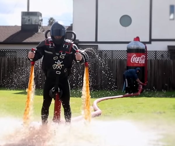 Diet Coke and Mentos Jet Pack