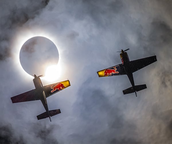 Flying Past the Solar Eclipse