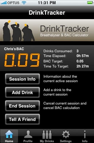 Iphone App: DrinkTracker