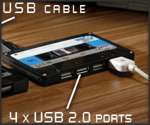 Cassette-Shaped USB Hub