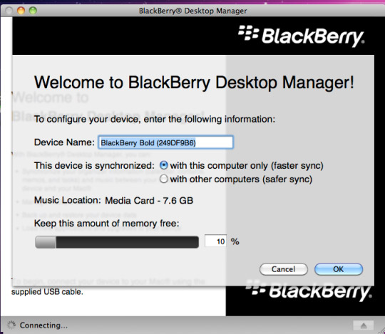 Blackberry Desktop: Mac