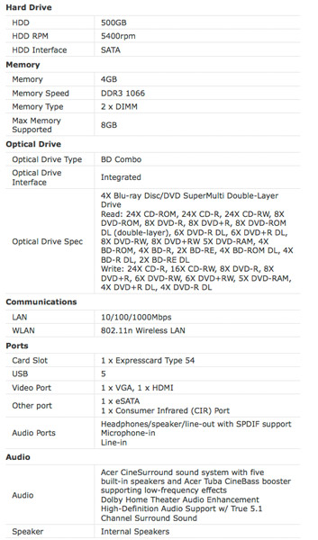 Acer Aspire AS8940G