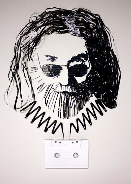Recycled Cassette Tape Portraits