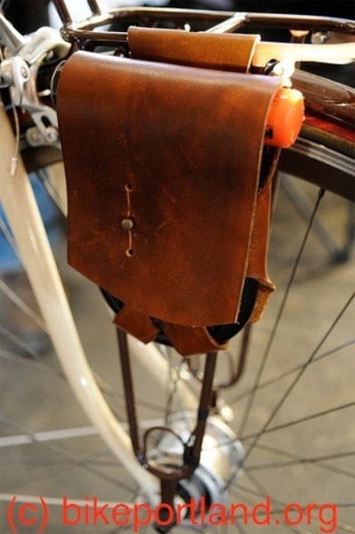 leather bike lock holder