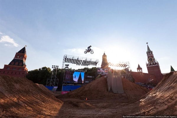 Motorcycle Jump Red Square