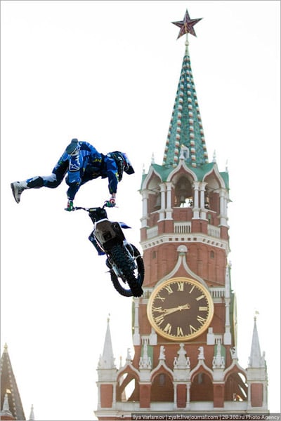 Motorcycle Jump Red Square