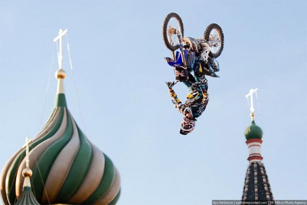 Motorcycle Jump Red Square