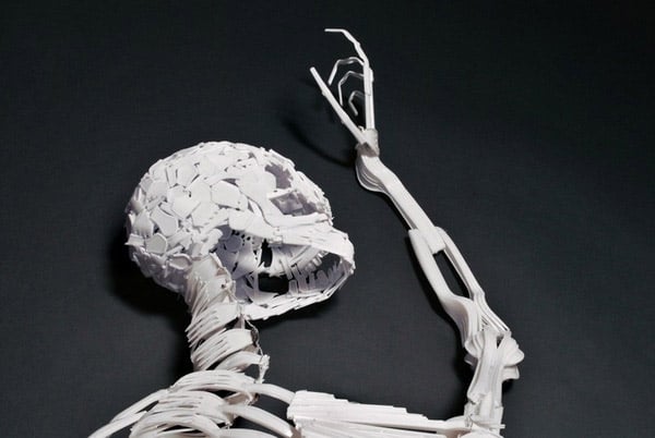 Plastic Utensil Skeleton Art