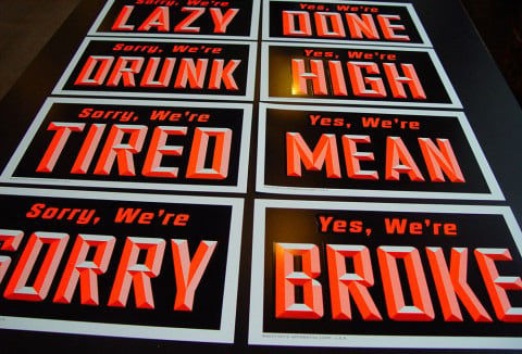 Yes We’re/Sorry We’re Signs