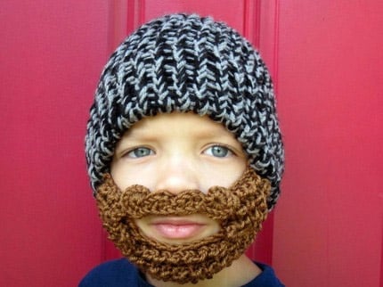 Bearded Knit Beanie Hat