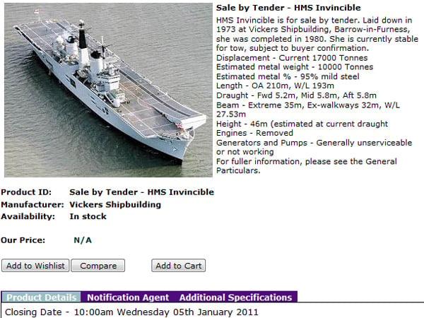 For Sale: Aircraft Carrier