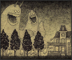 Post-It Monster Drawings