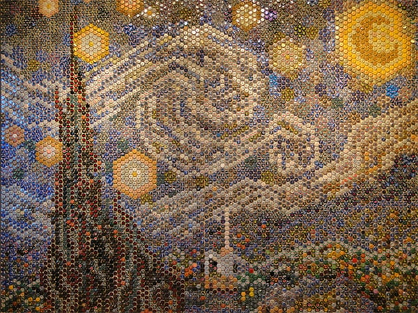 Bottle Cap Starry Night