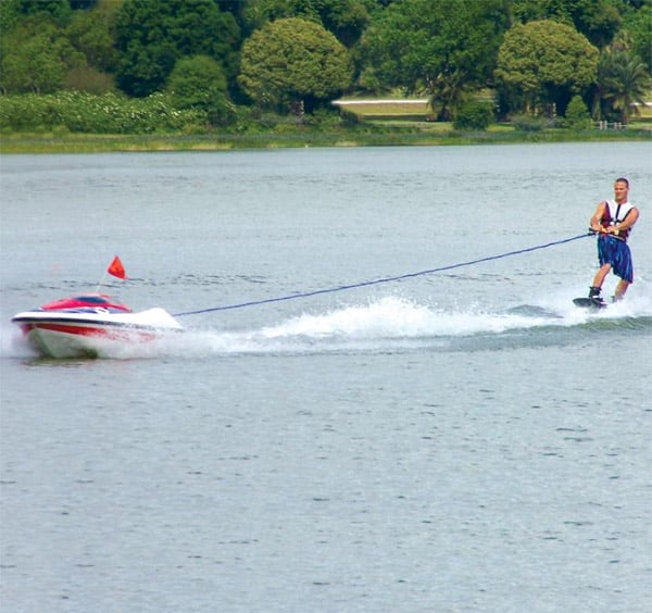 Skier-Controlled Tow Boat