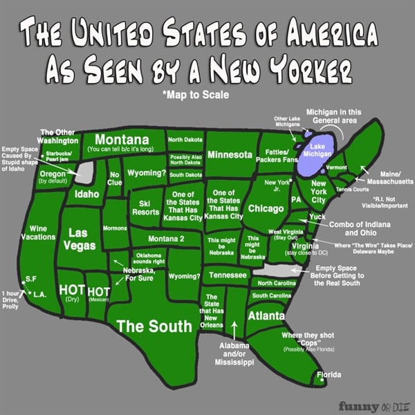 USA Map, NY Style