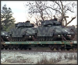 Military Train Rolls Through
