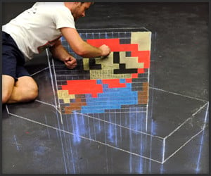 Super Mario 3D Chalk Art