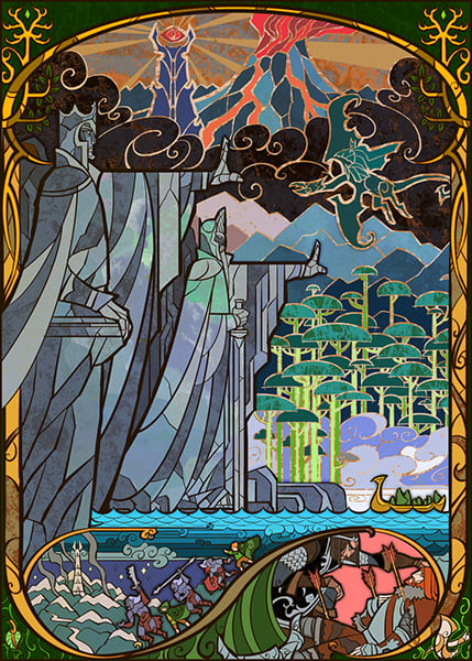 LOTR Stained Glass Illustrations